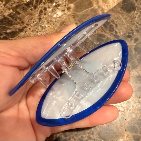 Elegant Pearl and Blue Murano Evil Eye Necklace & one Hair Clip - Picture 7 of 9